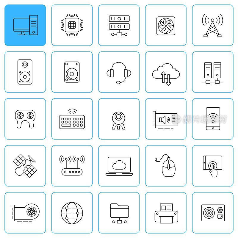 Devices Line Icons. Editable Stroke.